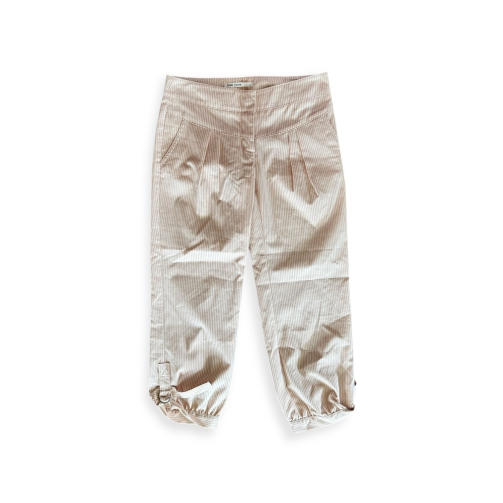 Blue Juice pants beige cropped pants pleated details casual Sz 8 medium